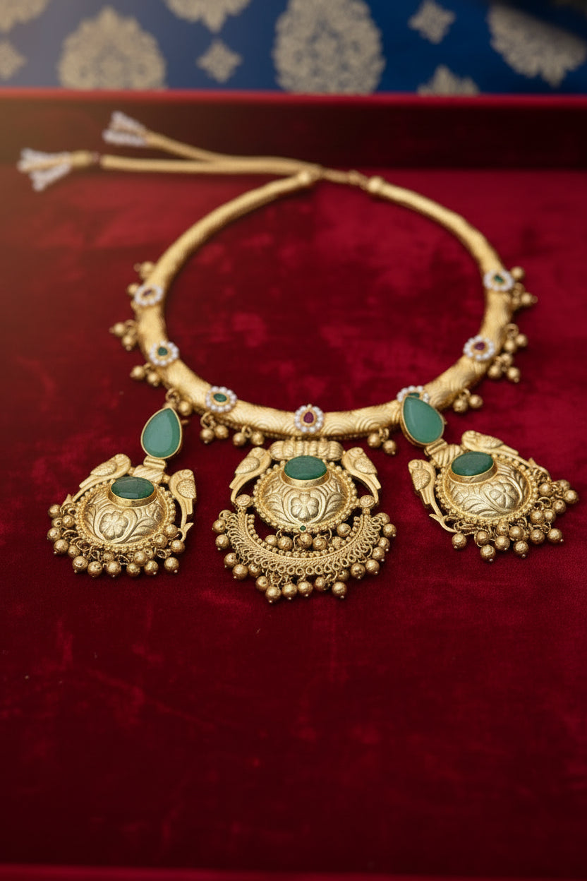 Green Hasali Necklace Set