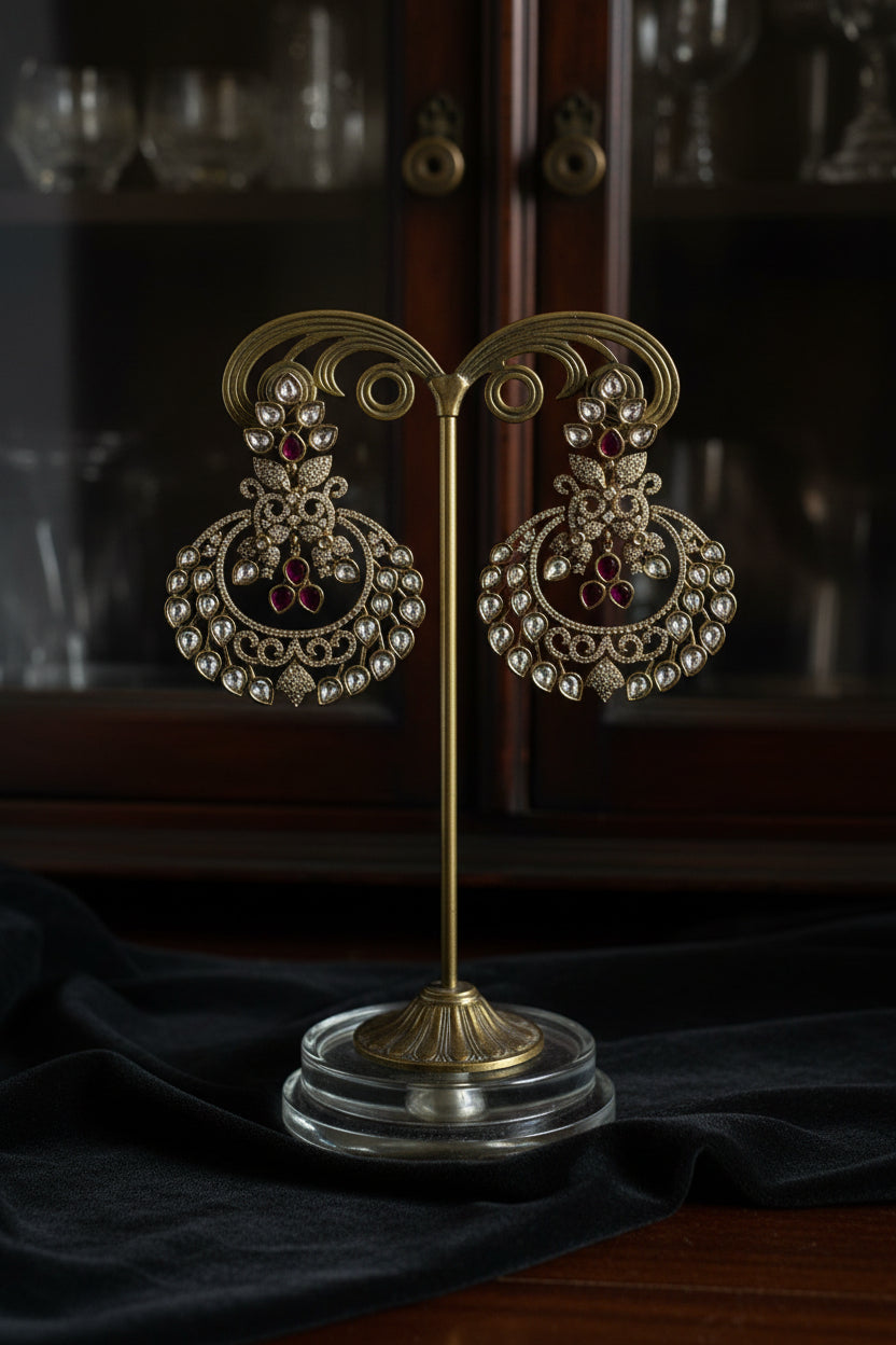 Reverse AD Stone Party Wear Earrings