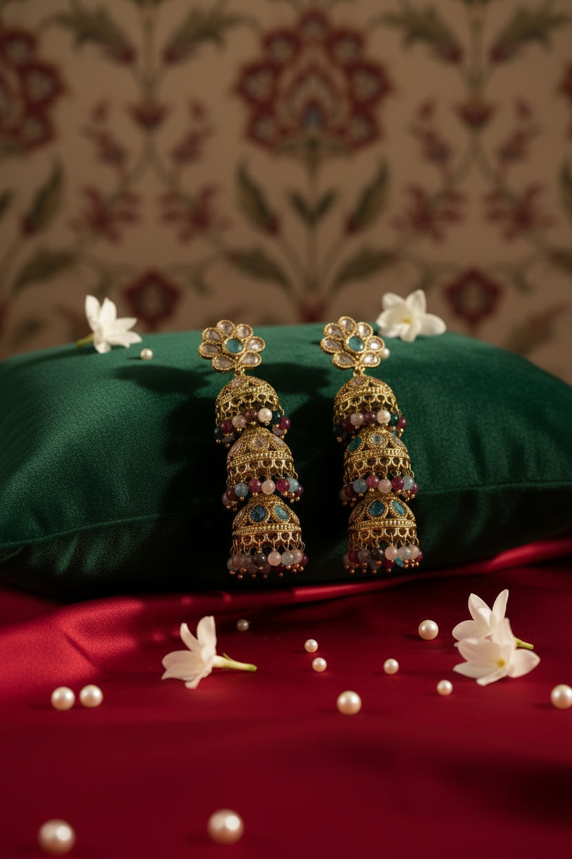 Premium Multi Colour Jhumki earrings