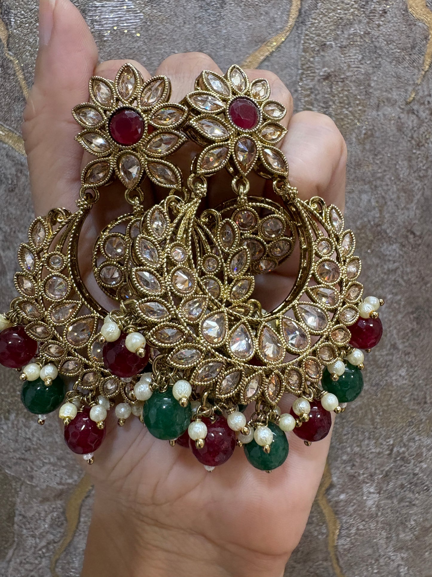 Multi Colour Premium Kundan Earrings