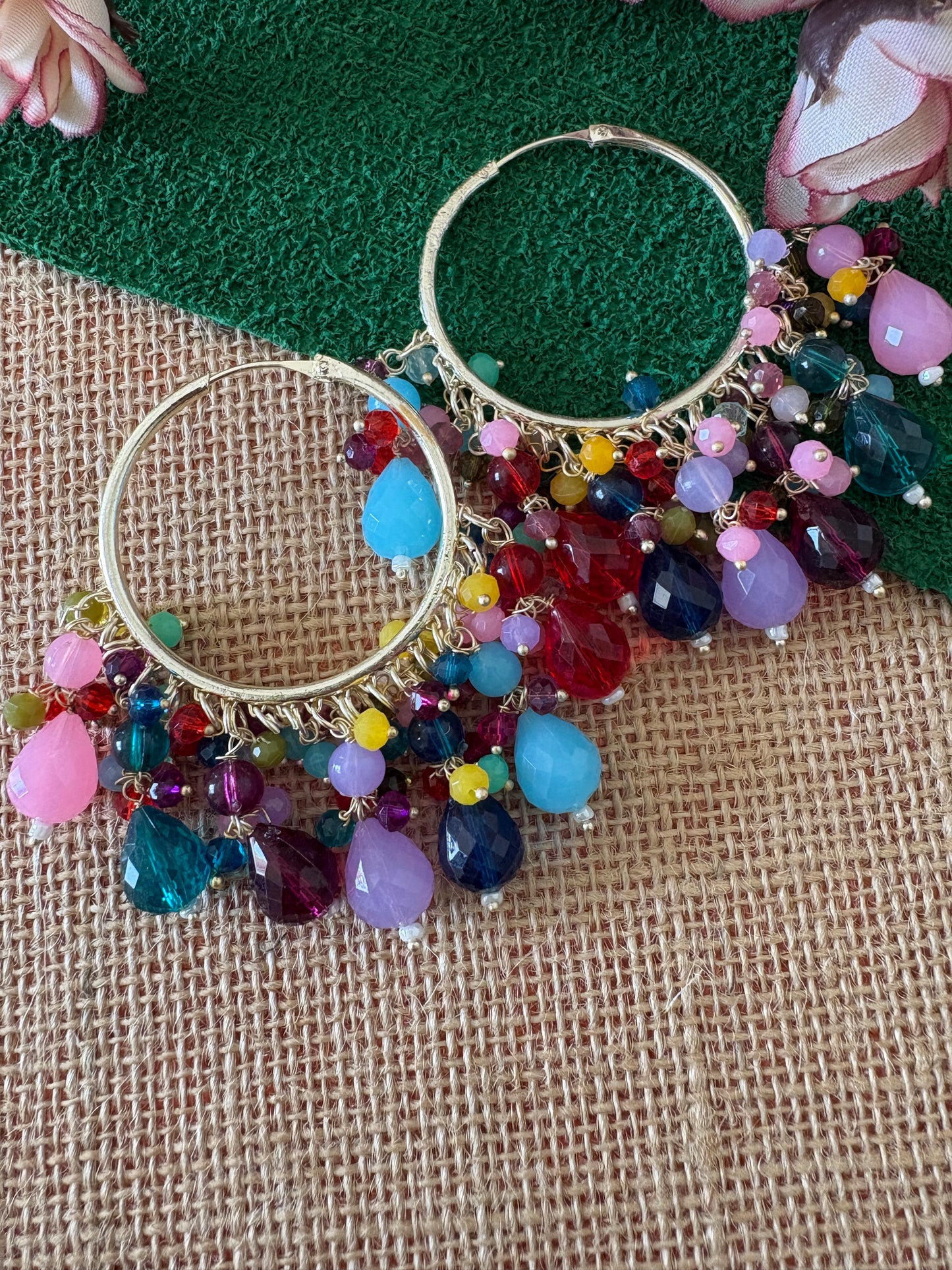 Multi colour Kundan Earrings