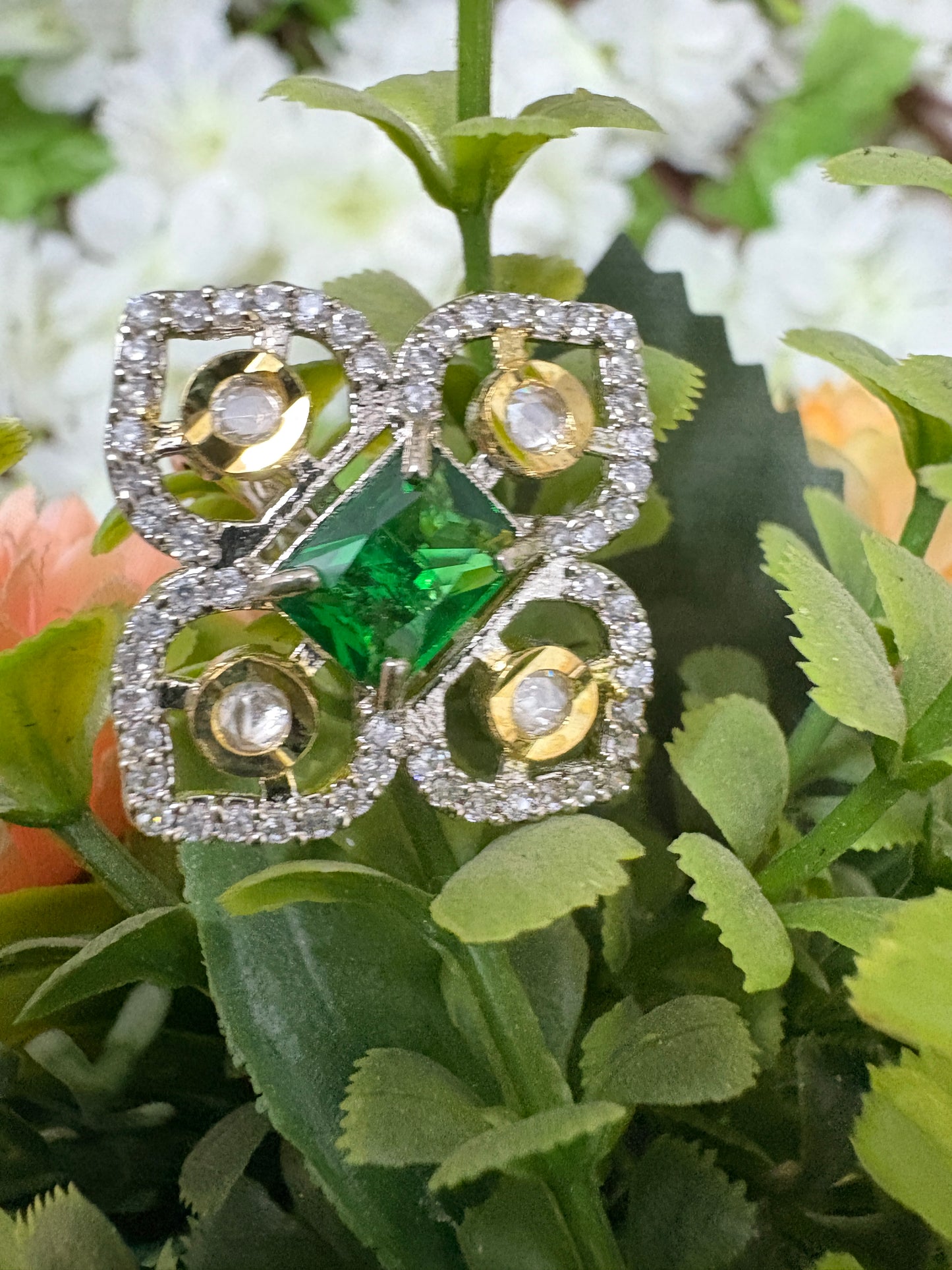 Green American Diamond Ring