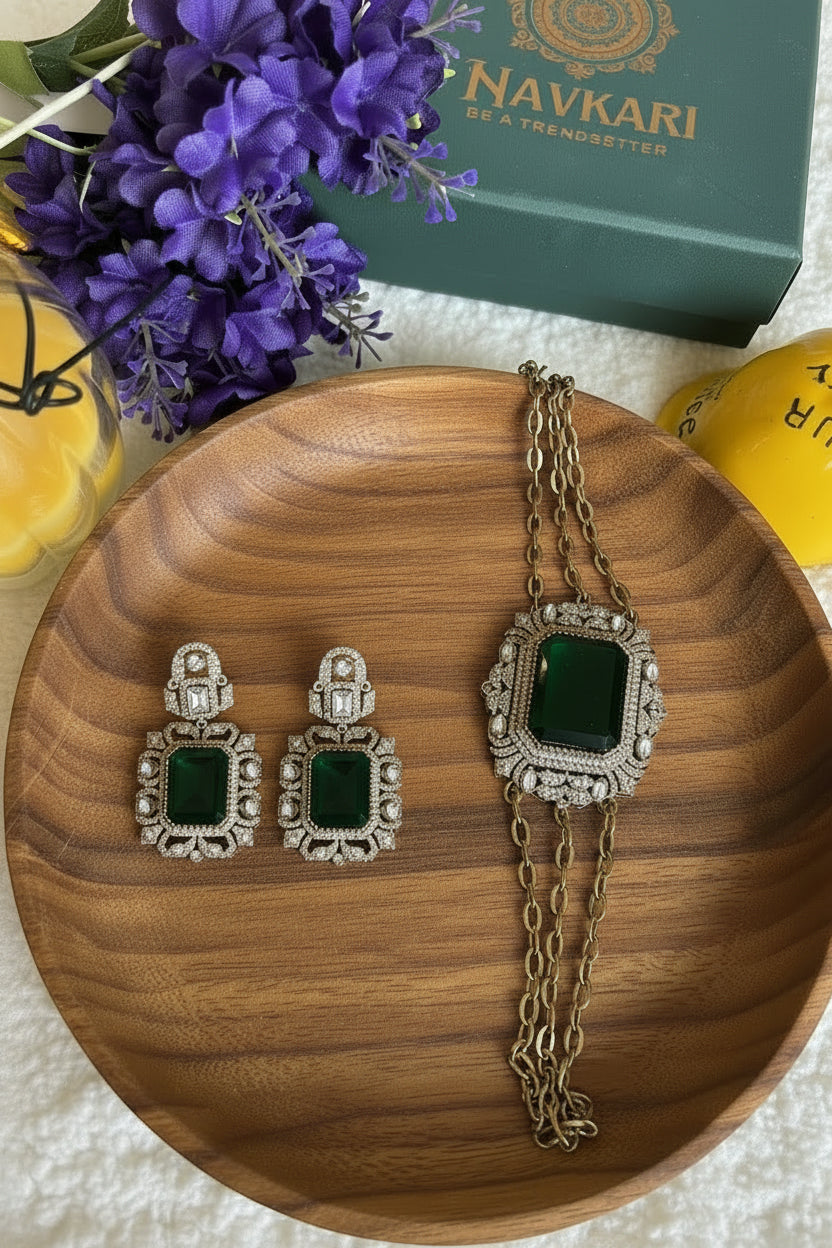 Green American Diamond Choker