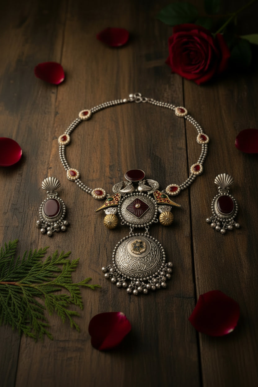 Oxidised Necklace Set