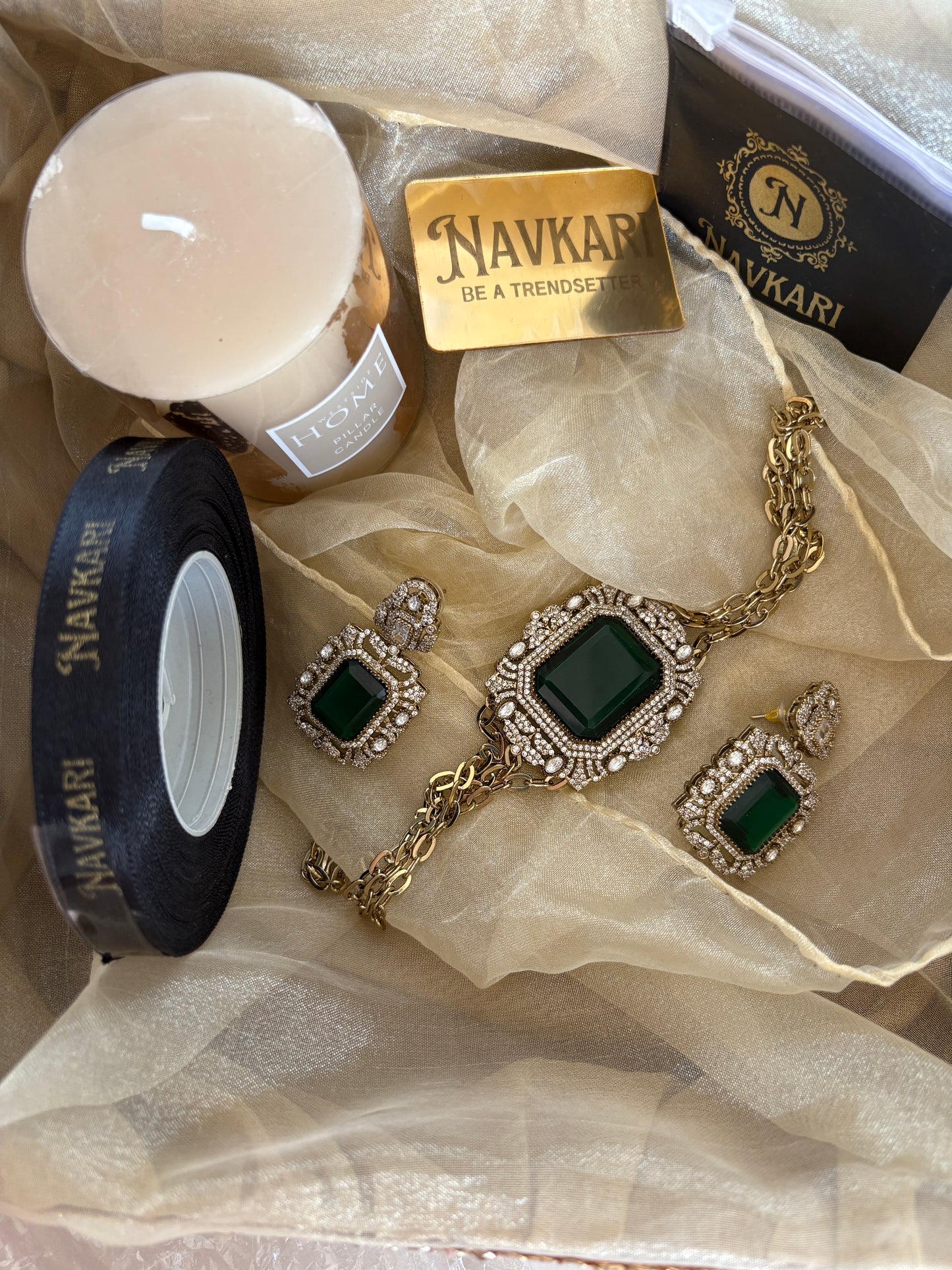 Green American Diamond Choker