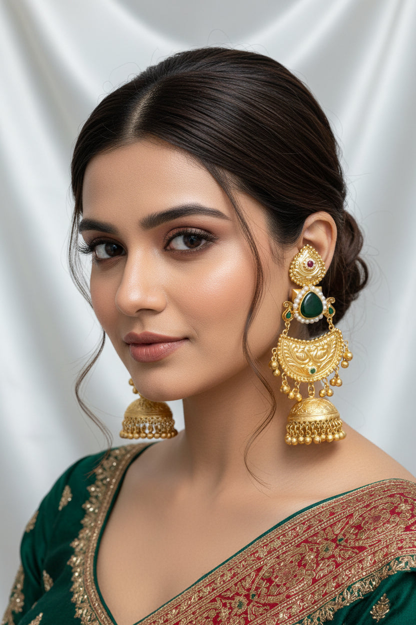Golden Replica Black Brass Jhumkis