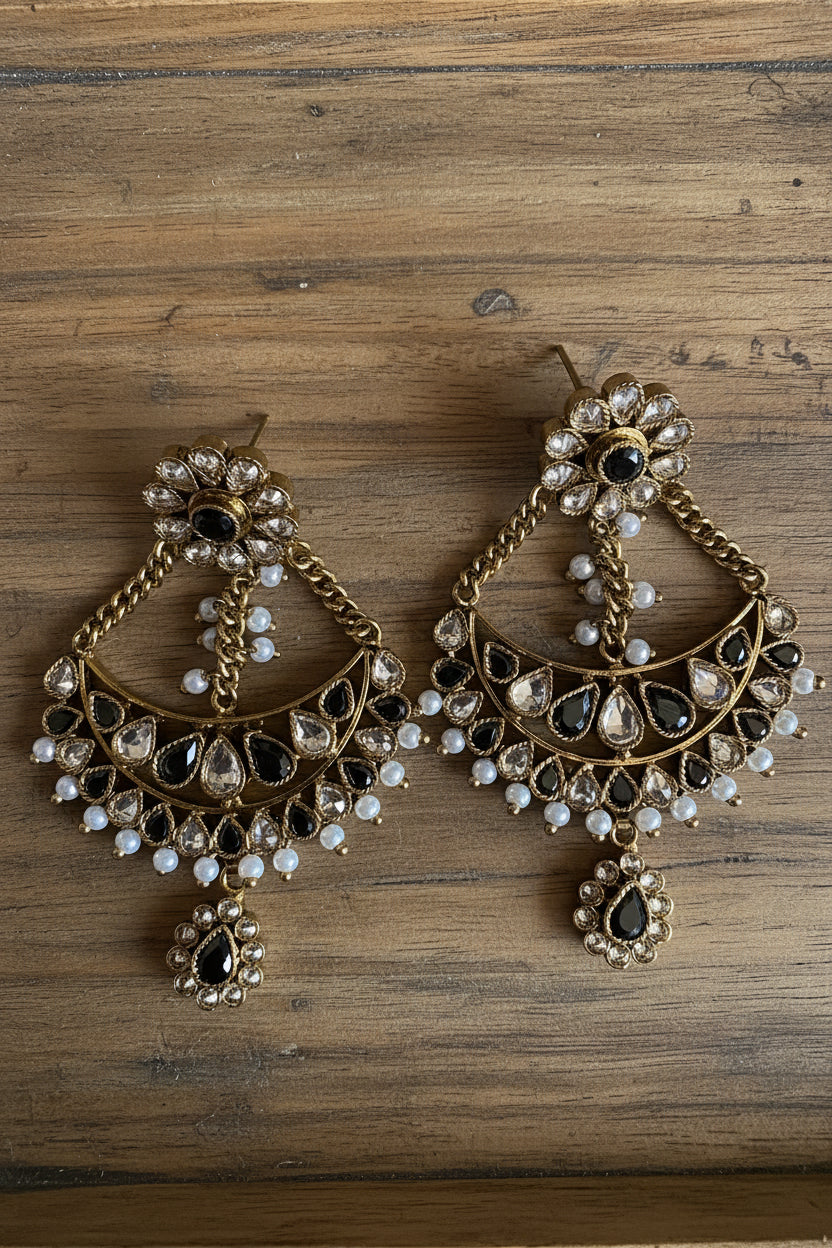 Premium Black Antique Earrings