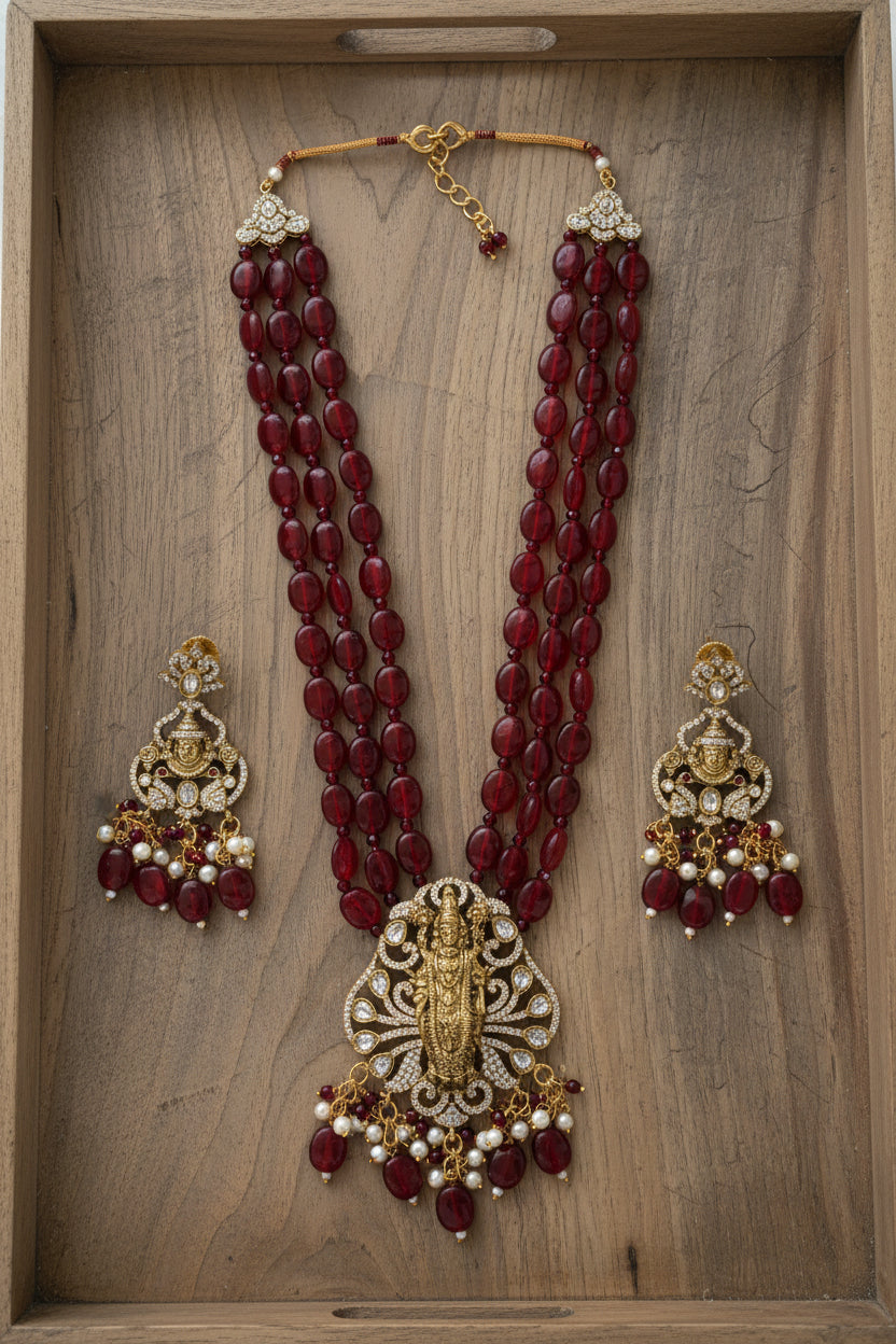 Red Designer Kundan long Necklace