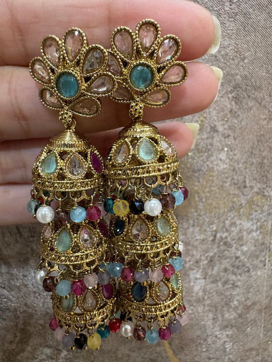 Premium Multi Colour Jhumki earrings