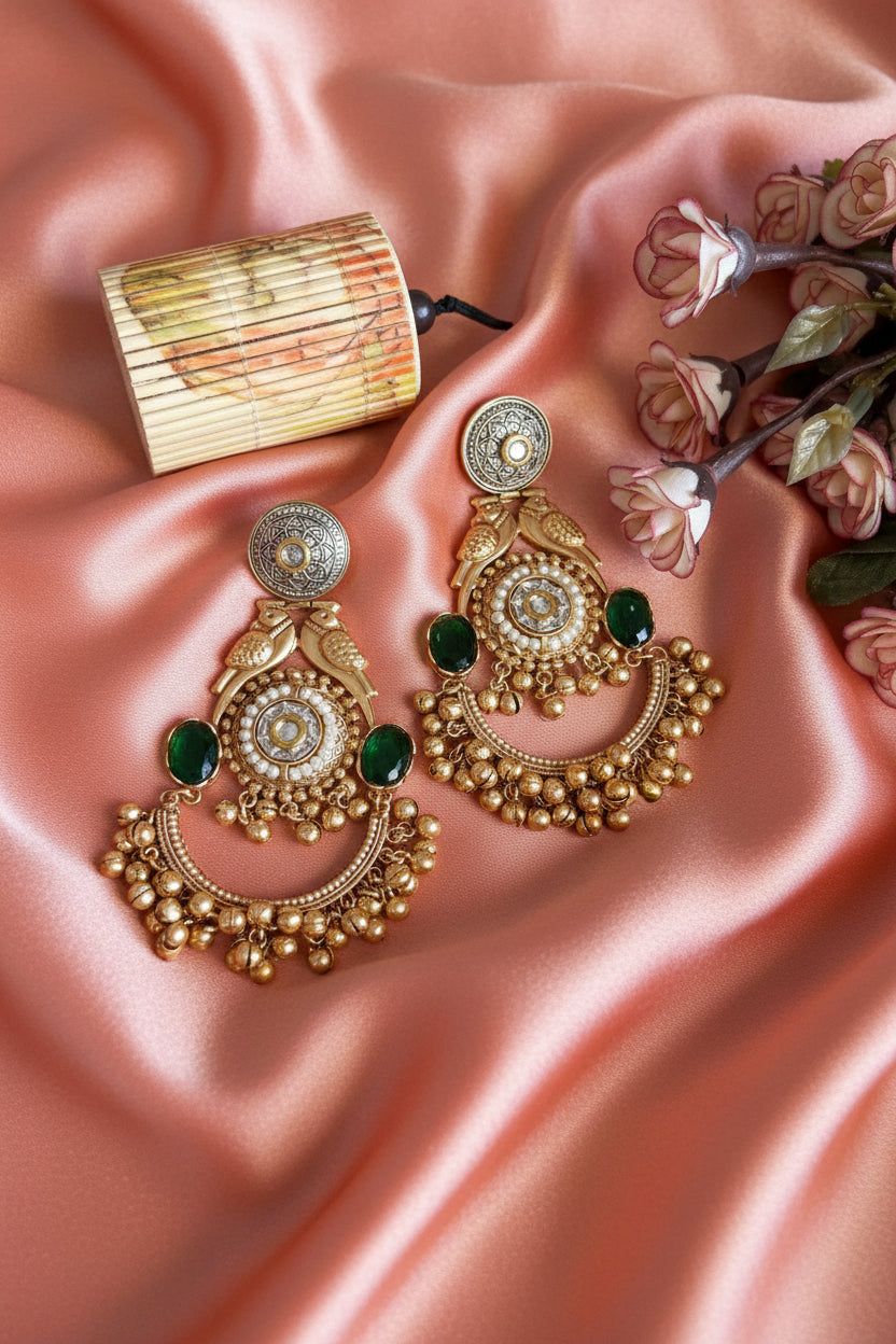 Green Golden Replica Chandbali