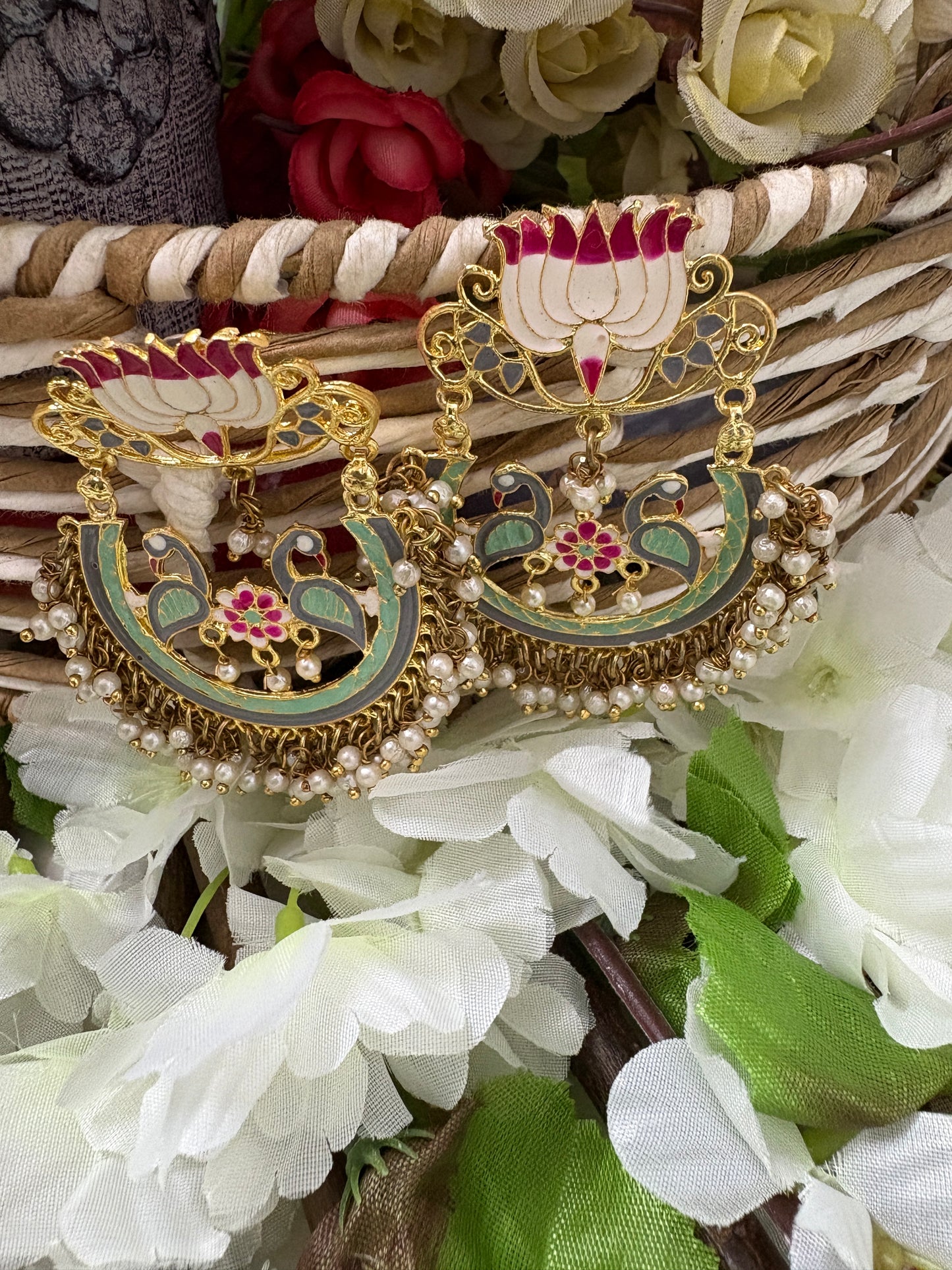 Light Green Brass Chandbalis