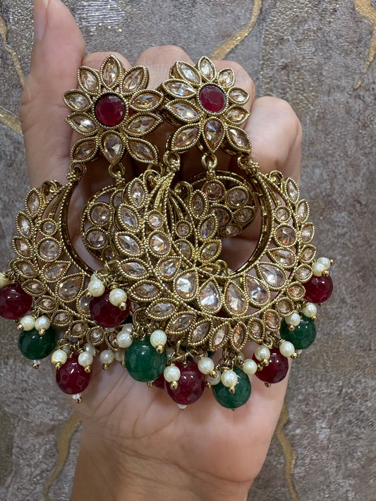 Multi Colour Premium Kundan Earrings