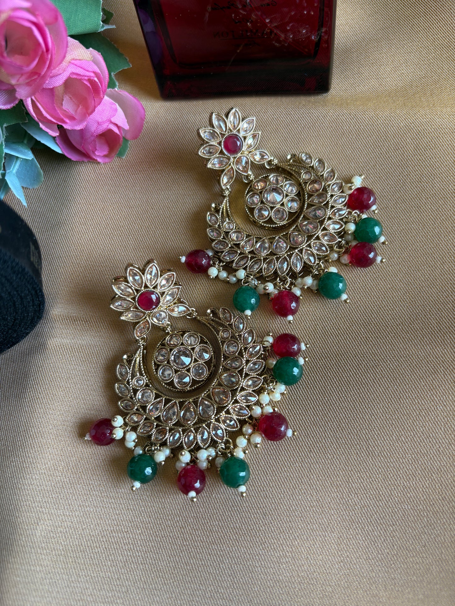 Multi Colour Premium Kundan Earrings