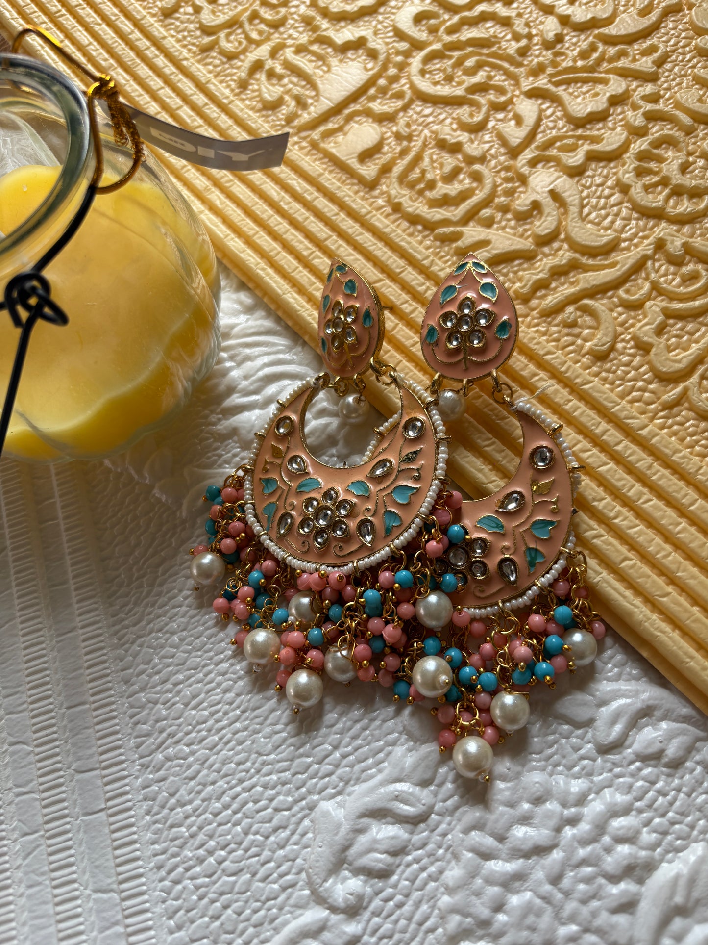 Peach Colour Chandbalis