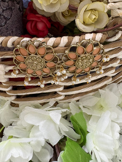 Peach Brass Studs