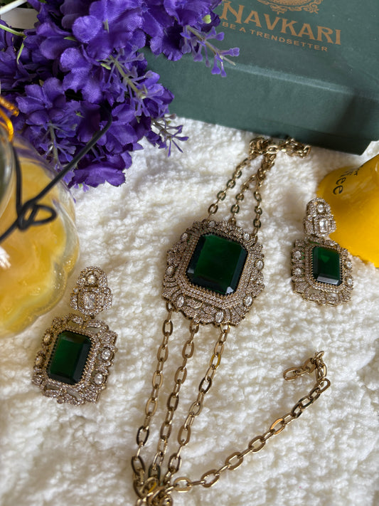 Green American Diamond Choker