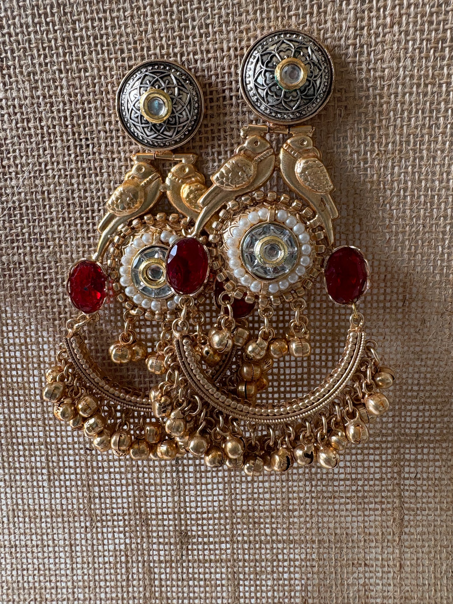 Red Golden Replica Chandbali