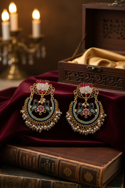 Brass light Blue Chandbalis