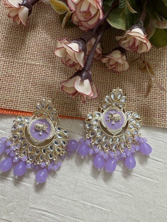 Light Blue Kundan Earrings