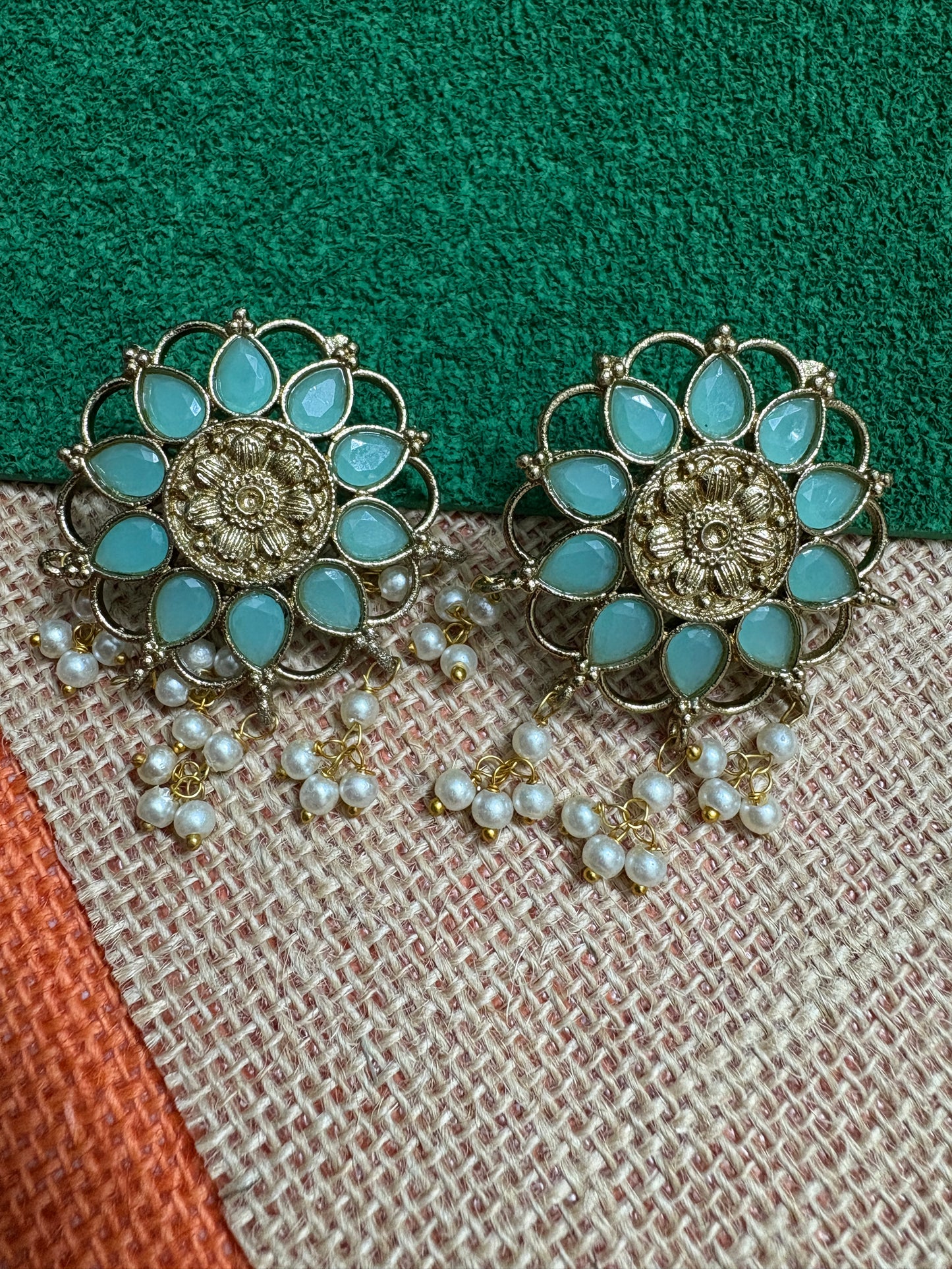 Light blue Brass Studs