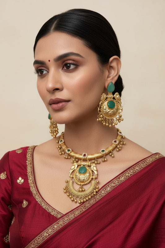 Green Hasali Necklace Set