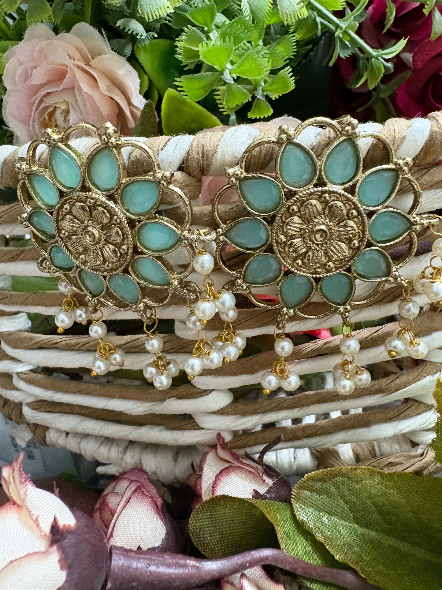 Light blue Brass Studs