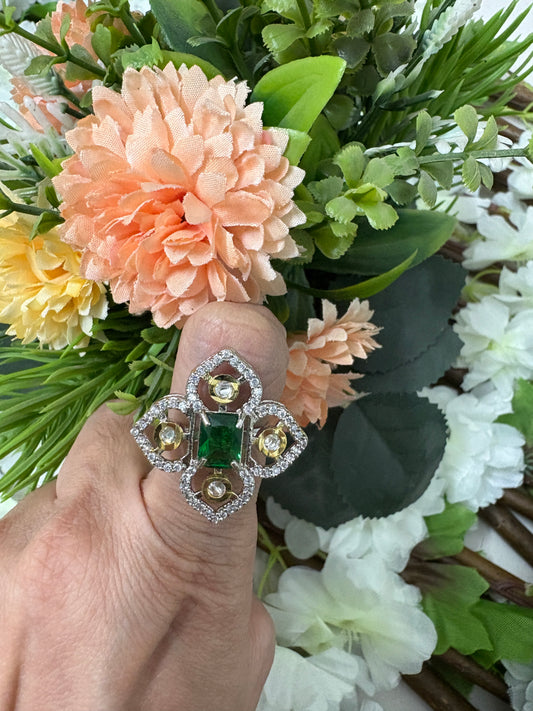 Green American Diamond Ring