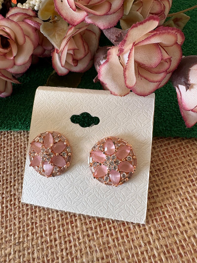 American Diamond Baby Pink Studs