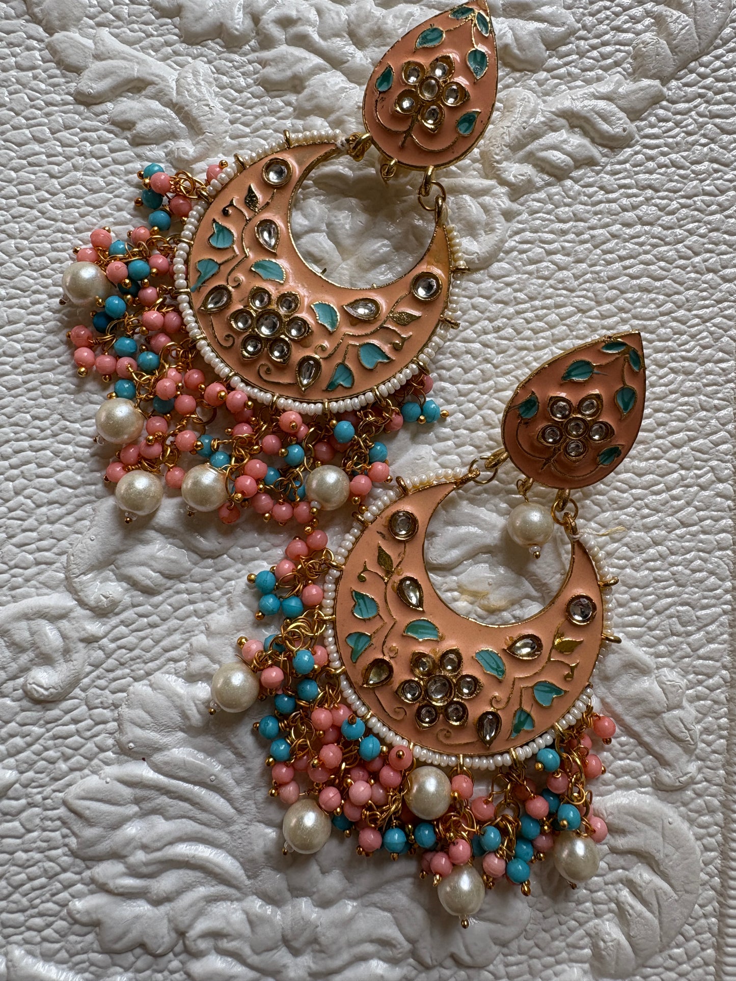 Peach Colour Chandbalis