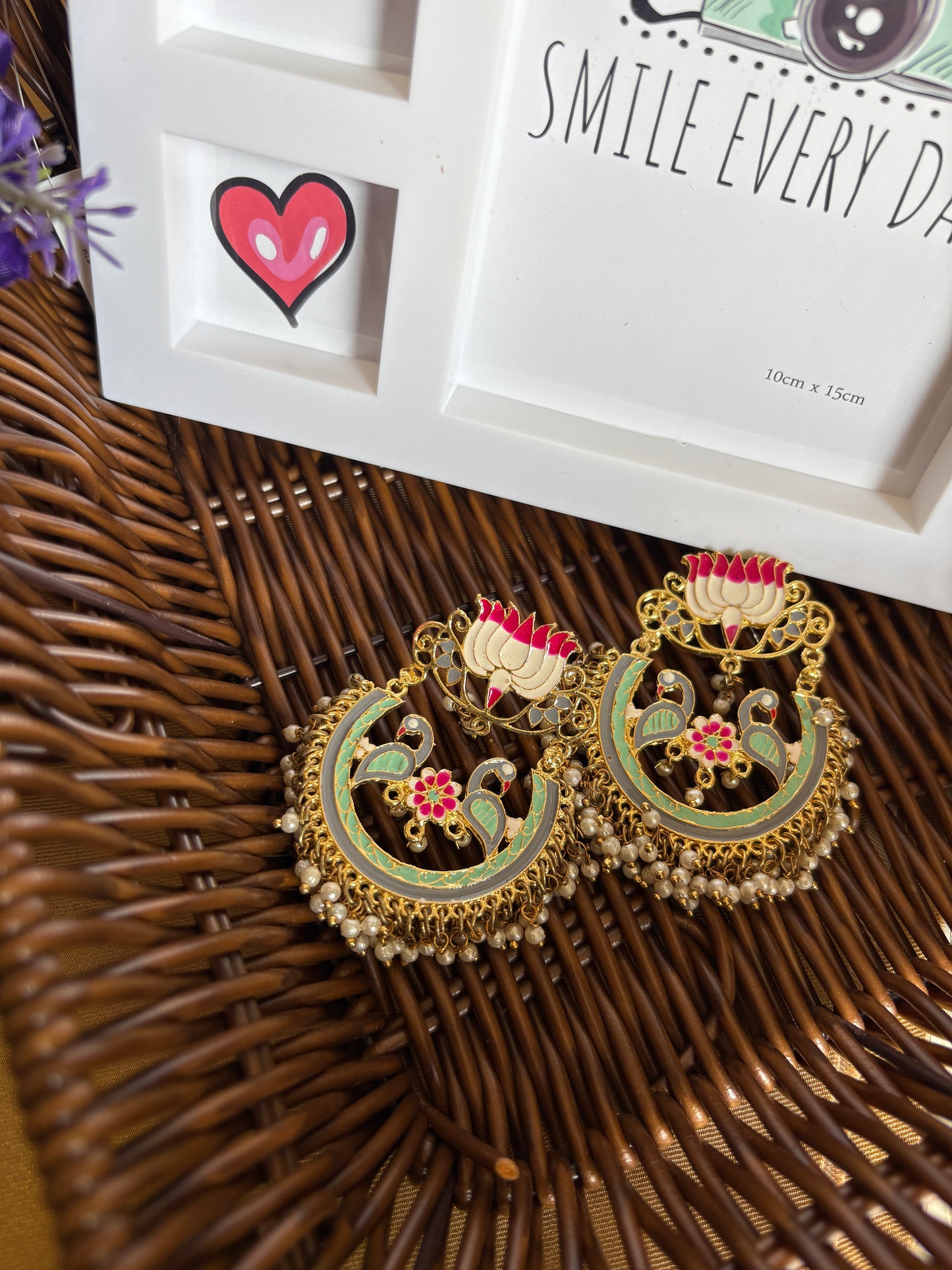 Light Green Brass Chandbalis