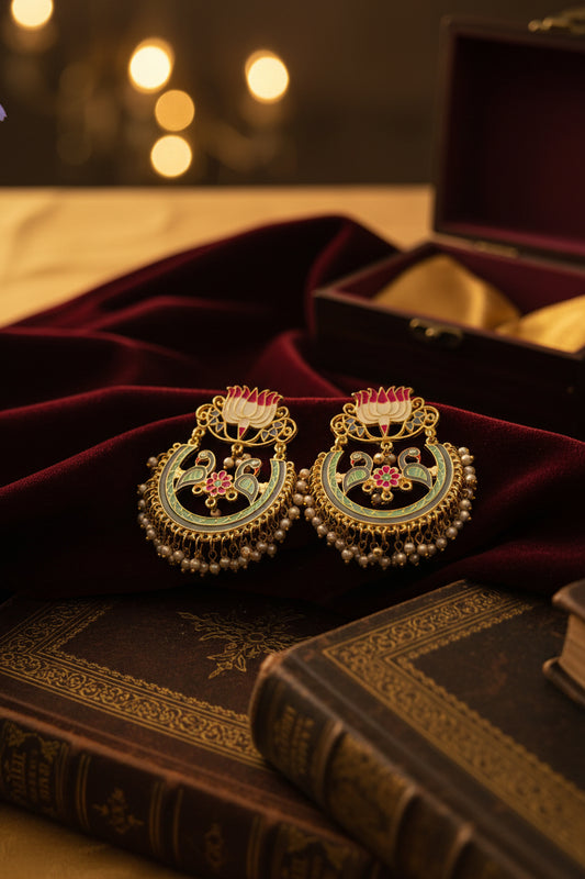 Light Green Brass Chandbalis