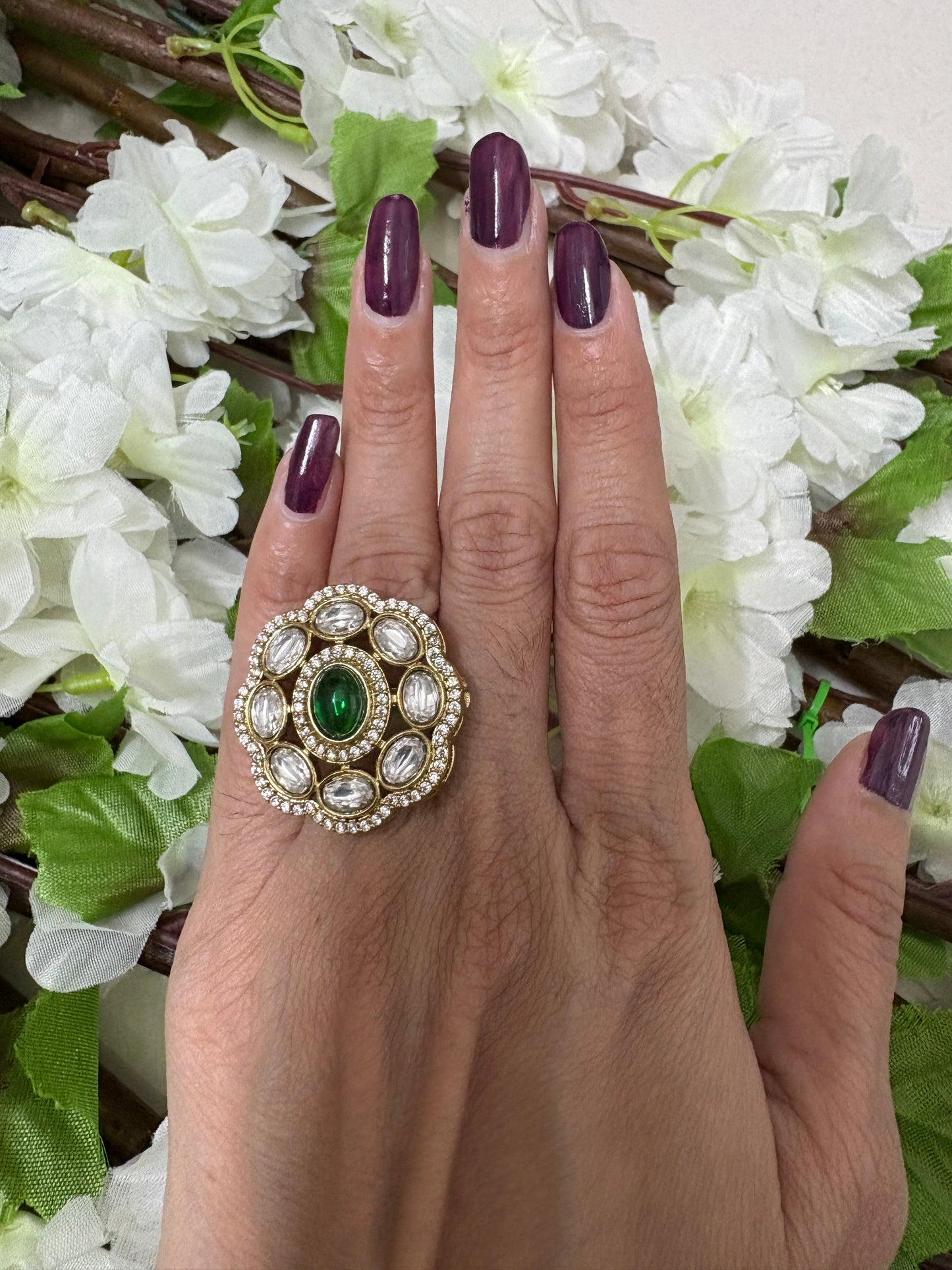 Green American Diamond Ring