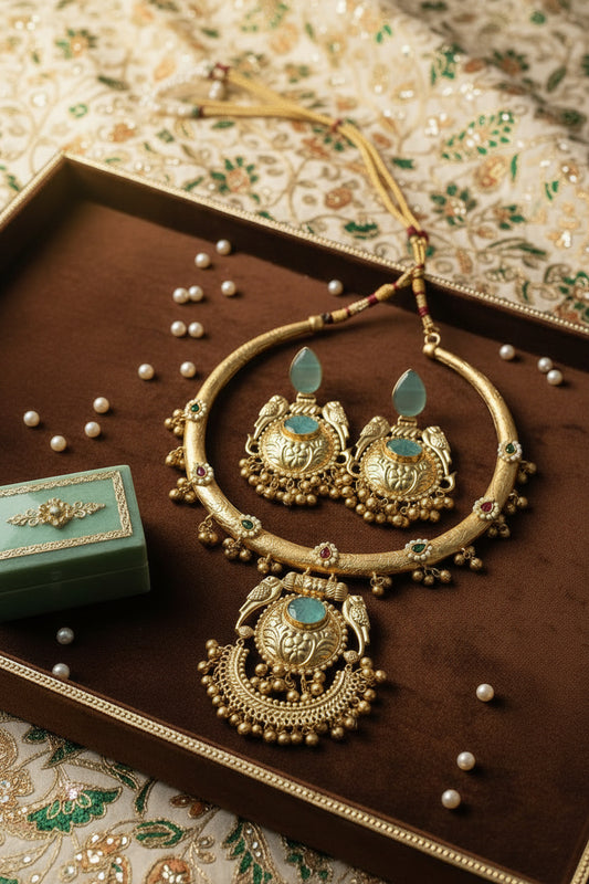 Blue Hasali Necklace Set