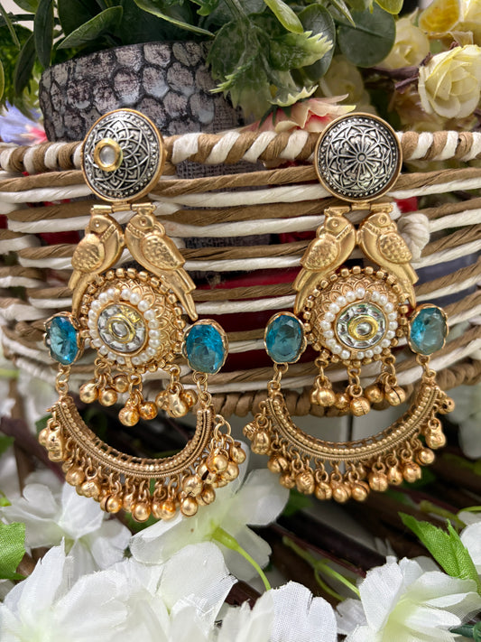 Light Blue Golden Replica Chandbalis