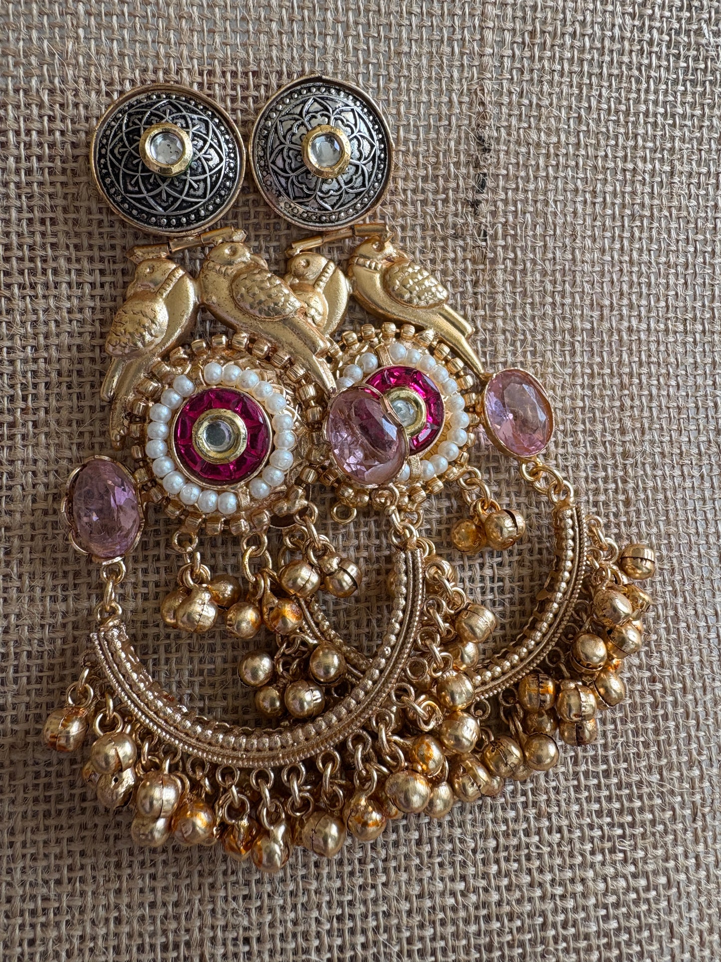 Peach Golden Replica Brass Chandbalis